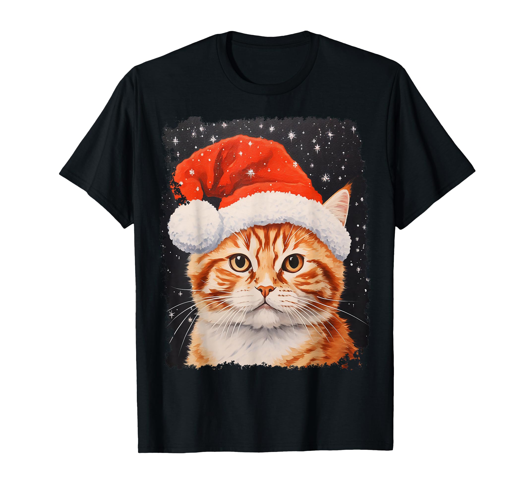 Pop Art Orange Ginger Cat Christmas T-Shirt