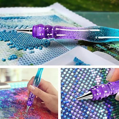 Miniatura 5 de CATEARED Bolígrafo de diamante con puntas de acero inoxidable para siempre, bolígrafo de resina para arte de diamante para herramientas de pintura