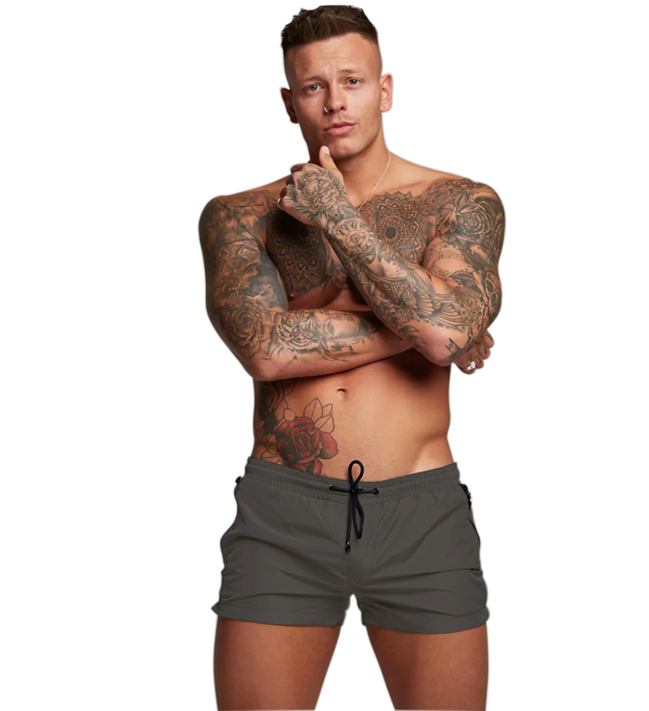 Men’s Swim Trunks Quick Dry Swim Shorts Board Shorts with Triangle Mesh Lining