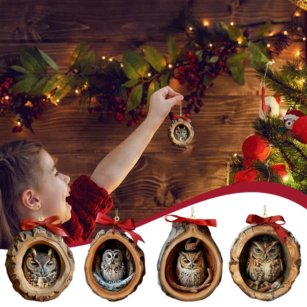 4 anciens ornements de Noël en verre sapin-arbre jouet décorations