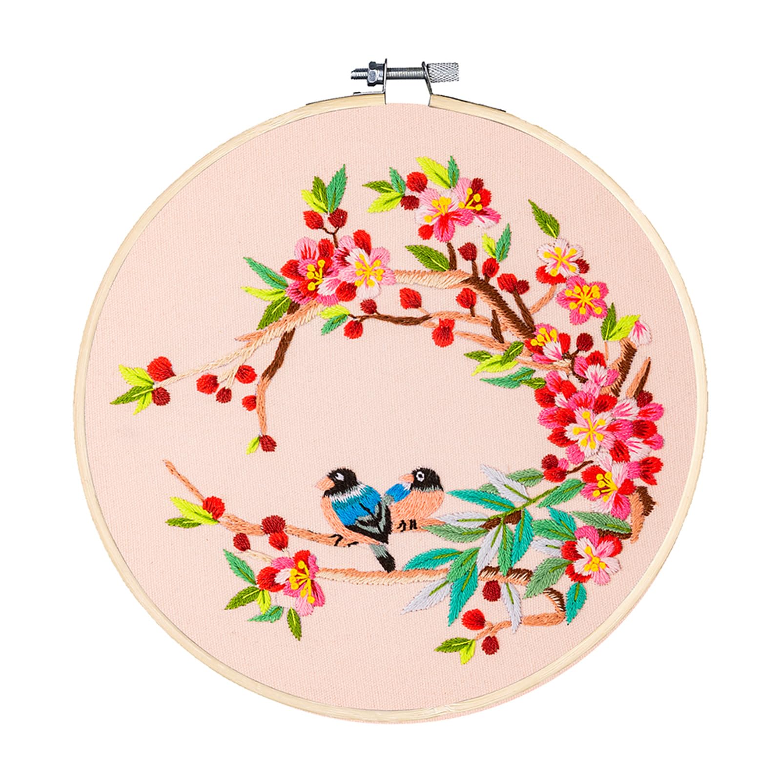 Huacan Kit Broderie Débutant 3 Toiles Fleurs Paysage – 29x29 Cm Pré-Imprimé – Fils, Aiguilles, Cercle Inclus – Idéal Adultes