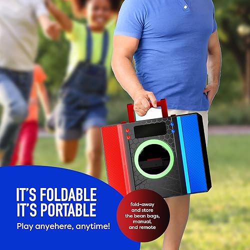 Miniatura 6 de Juego de tablas de cornhole electrónicas, puntuación automática, incluye 1 tablero de cornhole, 1 control remoto y 8 bolsas de frijoles, juegos para