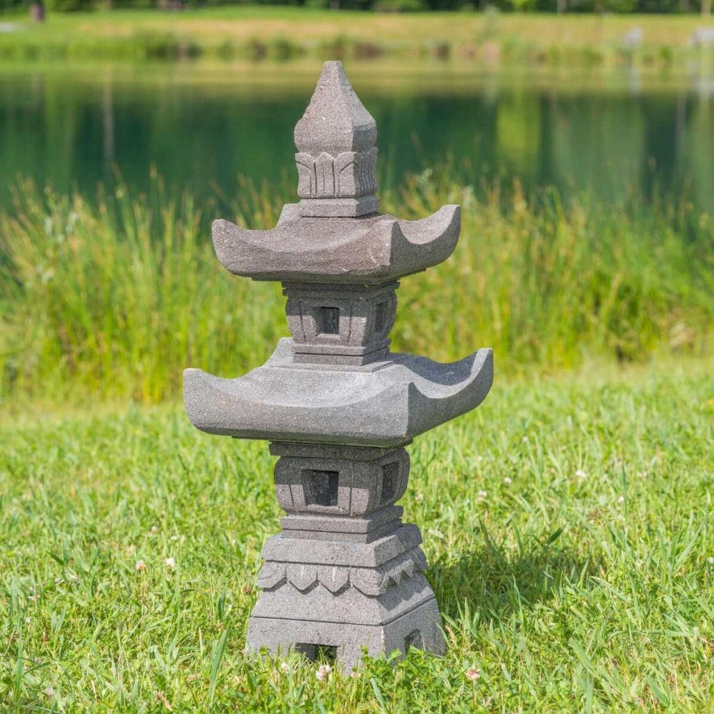 Lanterne Japonaise En Pierre De Lave 70cm