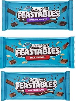 Beast Bar Milk Chocolate Crunch, Milk Chocolate, Dark Chocolate Beast Bars [3 Pack] NEW FORMULA! Creamier and Thicker - 2.1 oz Bars
