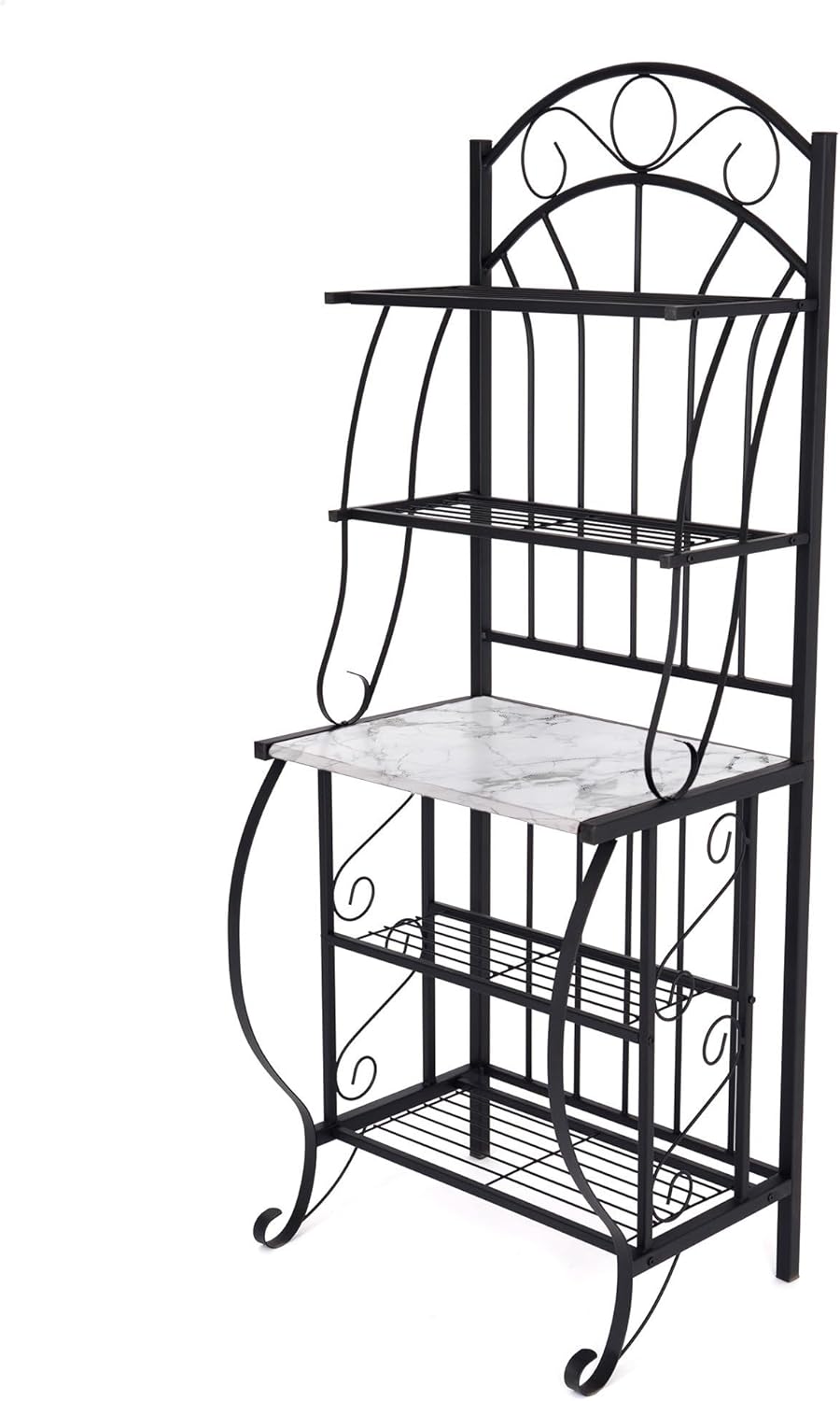 Boraam Valencia Baker's Rack with Faux Marble Shelf