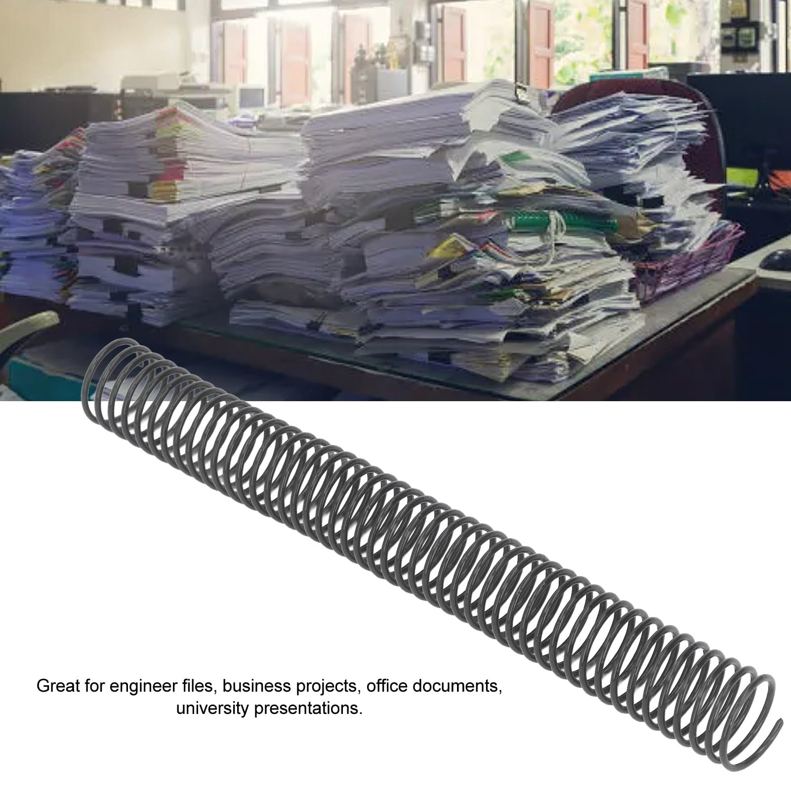30 Pezzi Spiral Binding Coil in PVC, Spine da 29 mm 48 Denti per 260 Fogli A4, Rilegatura a Spirale 4:1 per Ufficio Scuola Presentazioni