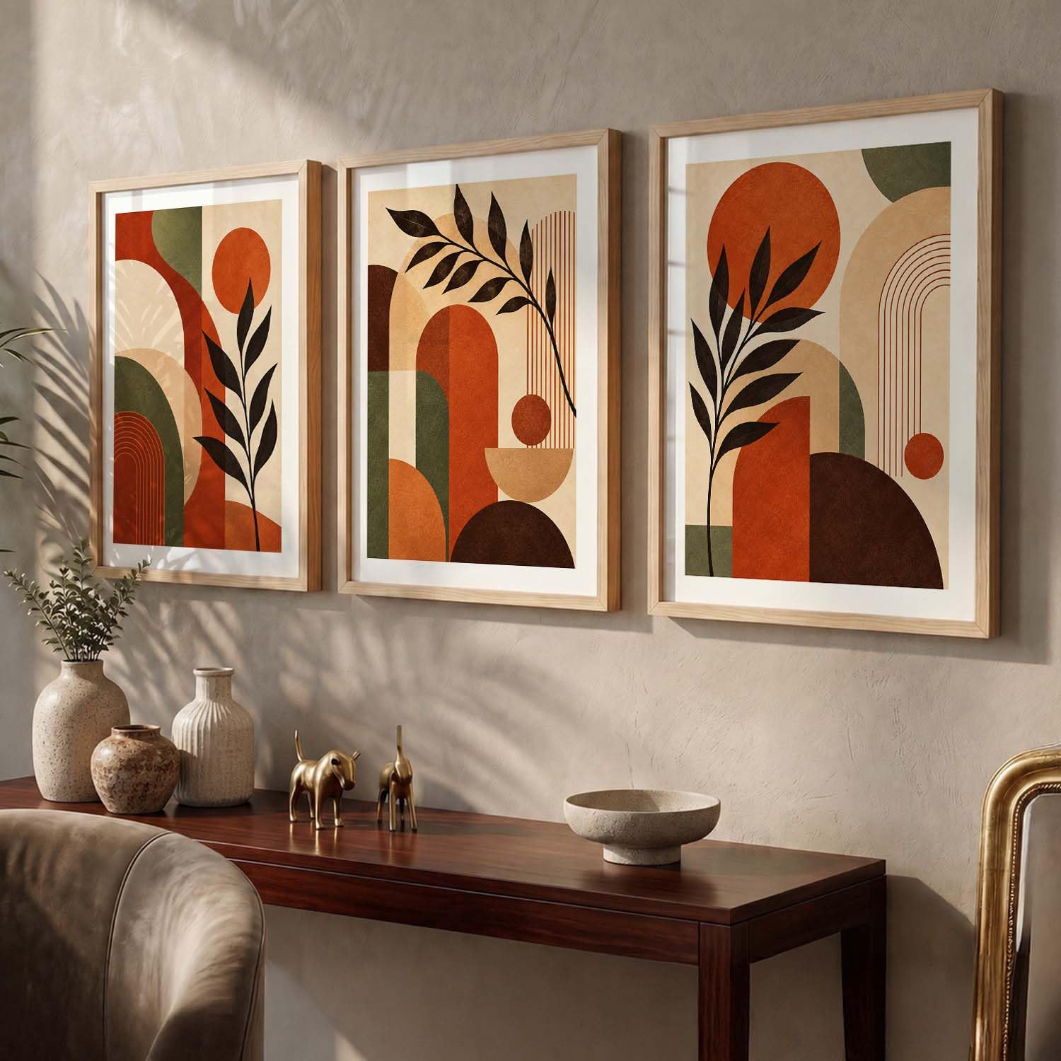BOHO Wall Art Set - 3 Minimalist Frames -6 BOHO Wall Art Set - 3 Minimalist Frames -6