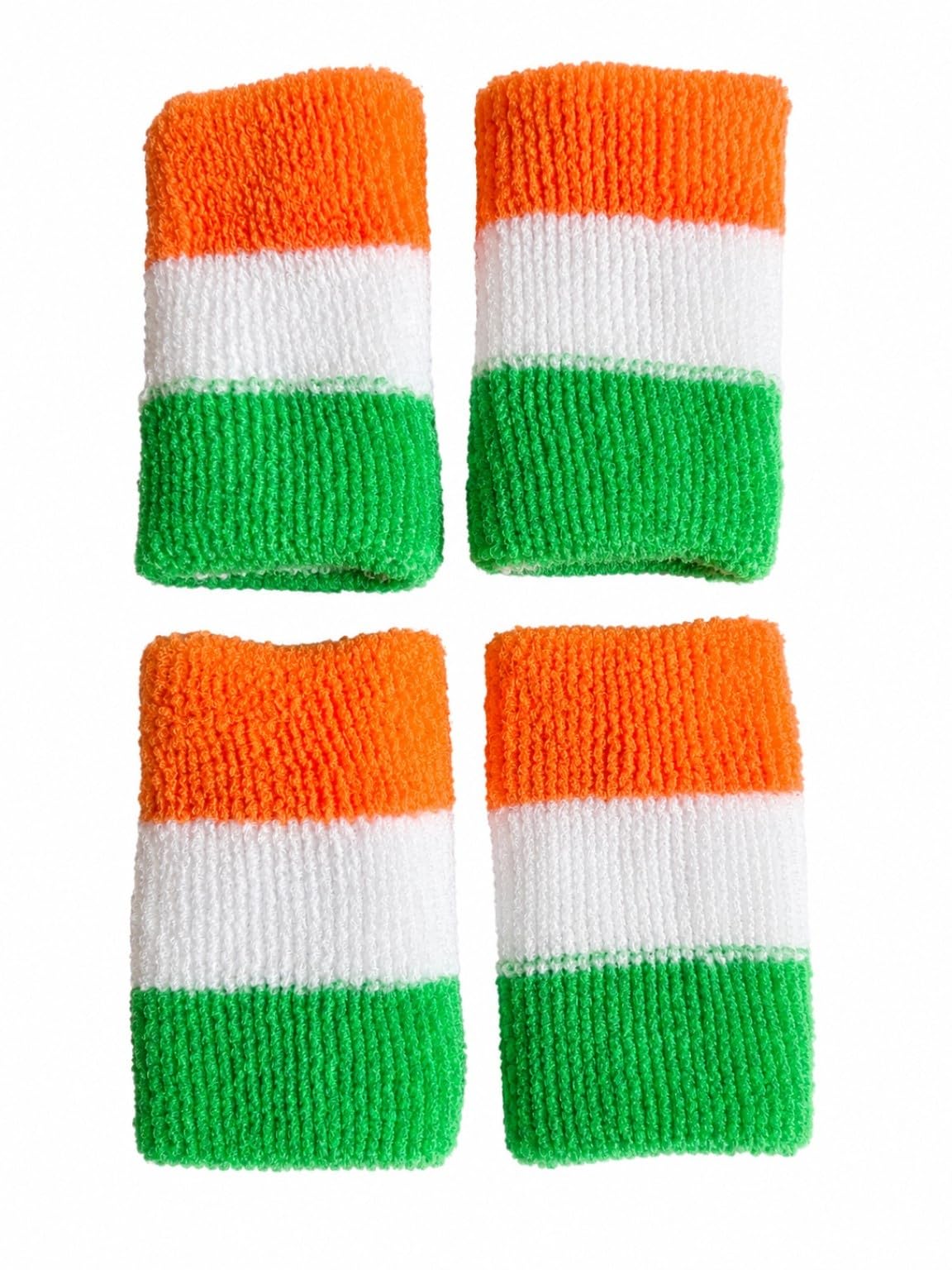Tricolour Wristband Sweatbands, Orange White Green | Indian Flag Colours, Terry Cloth Material, Sports Wristband, Sweat Absorption, Unisex Design-image-38