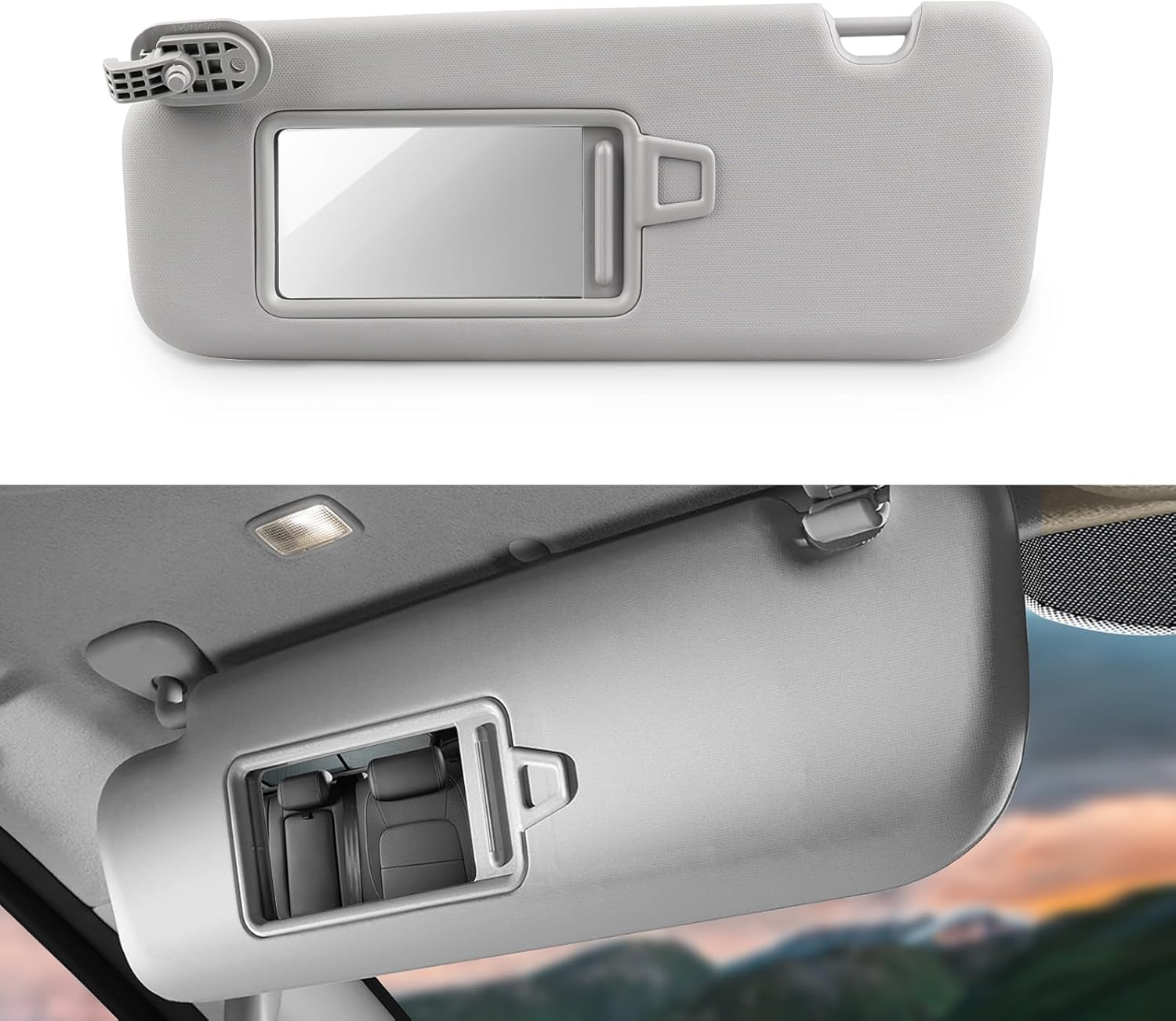 JDMON Left Driver Side Sun Visor Compatible with Hyundai Elantra AD 2016 2017 2018 2019 Replaces 85210F0100TTX Left Driver Side (Gray)