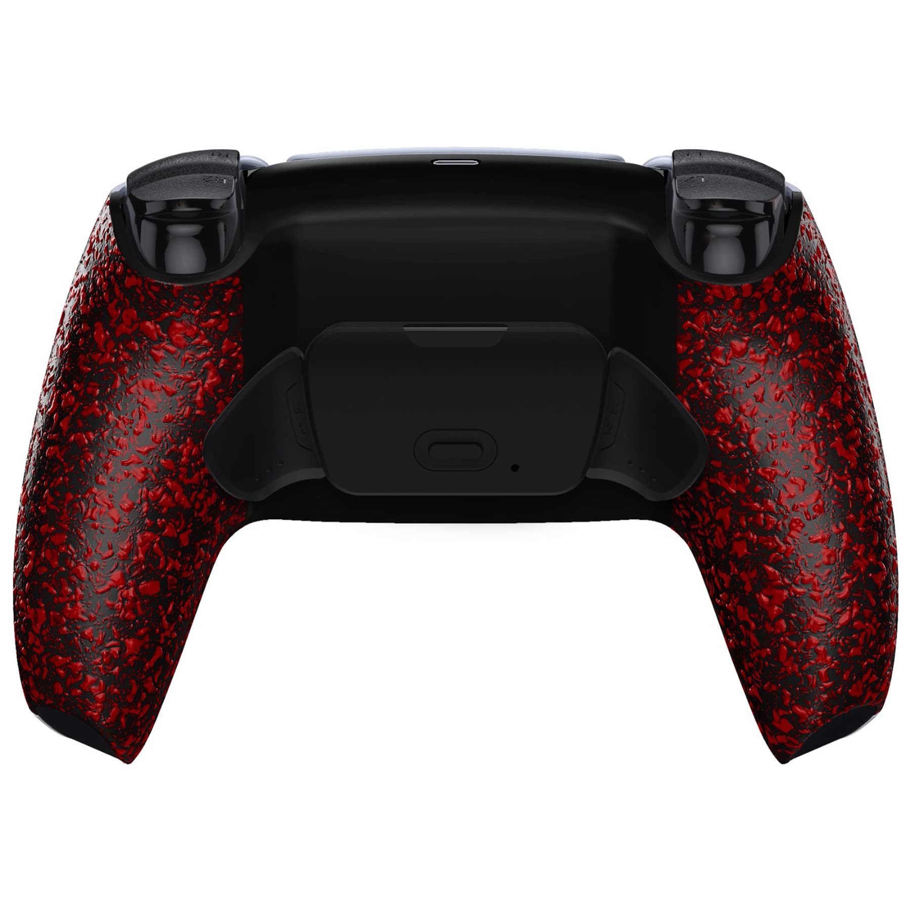 eXtremeRate Textured Red Back Paddles Programable RISE Remap Kit for PS5 Controller BDM-030 040 050, Upgrade Board & Redesigned Back Shell & Back Buttons Attachment for PS5 Controller - NO Controller