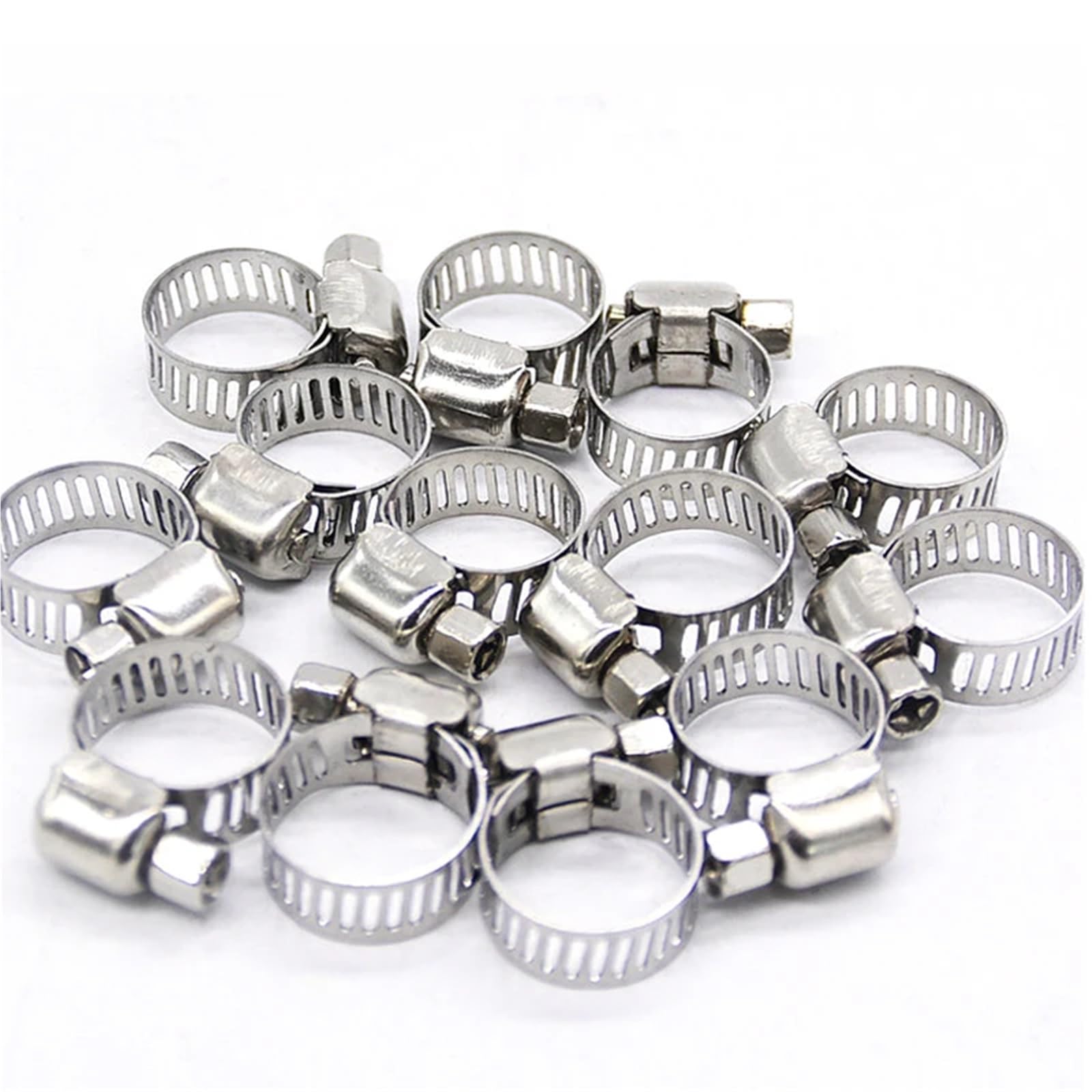Colliers de serrage en acier inoxydable de 6 mm à 57 mm pour tuyau d'air, tuyau d'eau, tuyau de carburant en silicone (10-16 mm)