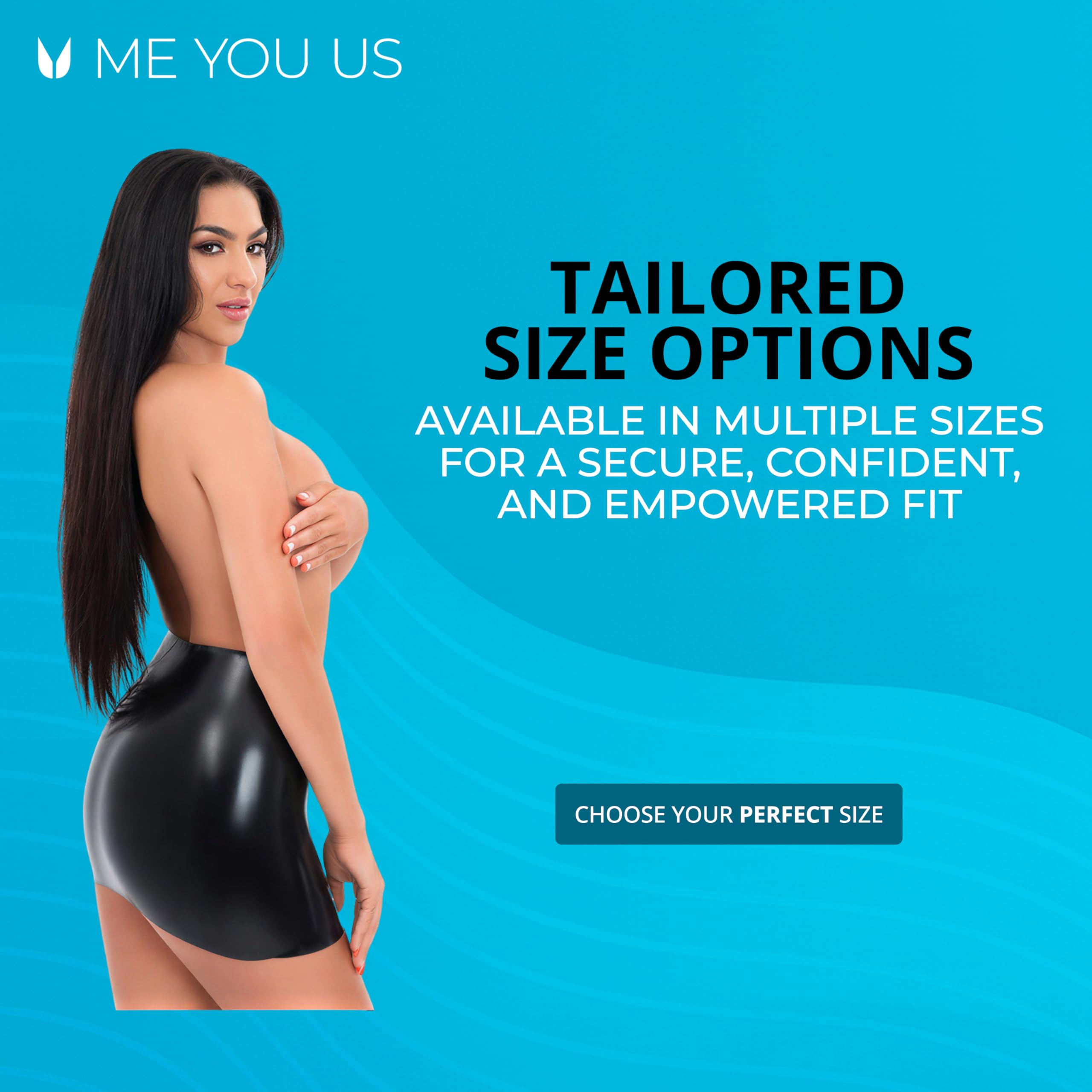 ME YOU US - Mini jupe en latex – Tenue fétiche en latex – Noir (S (36-38))