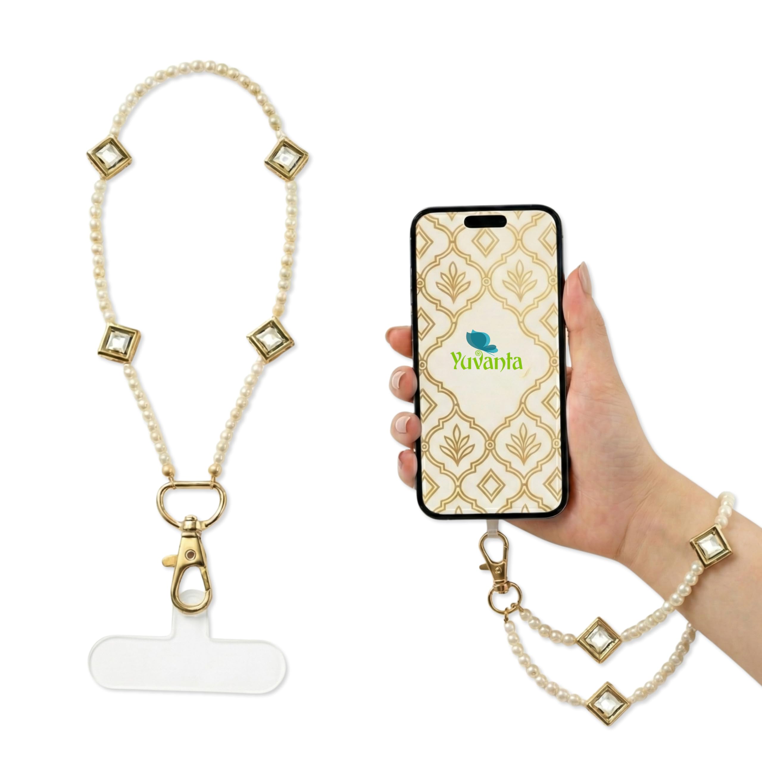 Handmade Beaded Phone Wrist Lanyard – 11 Inch Strong Metal Hook, Anti-Drop Wrist Strap for Mobile Cases, Keys & ID Cards, Stylish Lightweight Mobile Wrist Lanyard-image-42