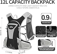 Vista 2 de IX INOXTO Hydration Pack Backpack, Lightweight Water Backpack with 2L Hydration Bladder Daypack for Men Women,Running Hydration Vest for Trail