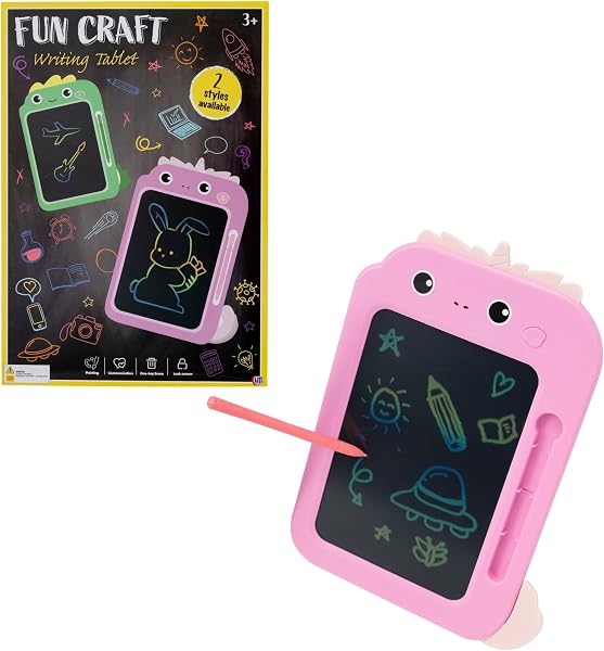 Fun Craft LCD Writing Tablet for Kids | Colourful Unicorn Doodle Pad & Drawing Board | Educational Scribbler Screen for Travel, Learning & Creative Play | Reusable Gift for Ages 3+ - 1