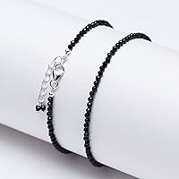 Vista 10 de Pulsera ajustable de plata esterlina 925 con cuentas completas para mujer, cuentas de piedras preciosas naturales, pulsera delicada, regalo