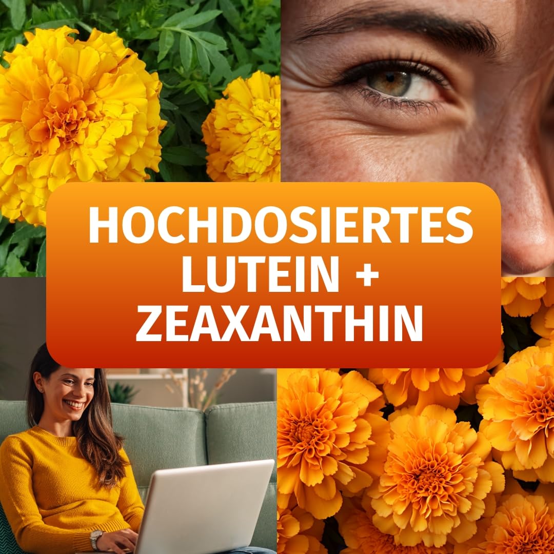 Green Naturals Lutein – Hochdosiert: 50 mg Lutein – 180 Kapseln | 5 mg Zeaxanthin · Aus Tagetes-erecta-Extrakt · 6-Monatsvorrat