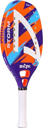 Miniatura 2 de Shark Storm - Raqueta profesional de tenis de playa  Marco de fibra de vidrio, núcleo suave de EVA  Nivel principiante  Textura facial de
