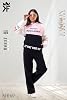 FK.405 Women's Colorblock Hoodie and Pants Set, White Pink Black, Graphic Print, Casual Tracksuit