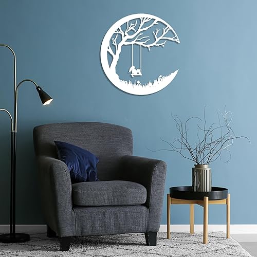 Miniatura 5 de fayholy Arte de pared de metal de luna, decoración de pared bohemia, luna bohemia, arte retro, decoración de pared de sala de estar, arte de pared