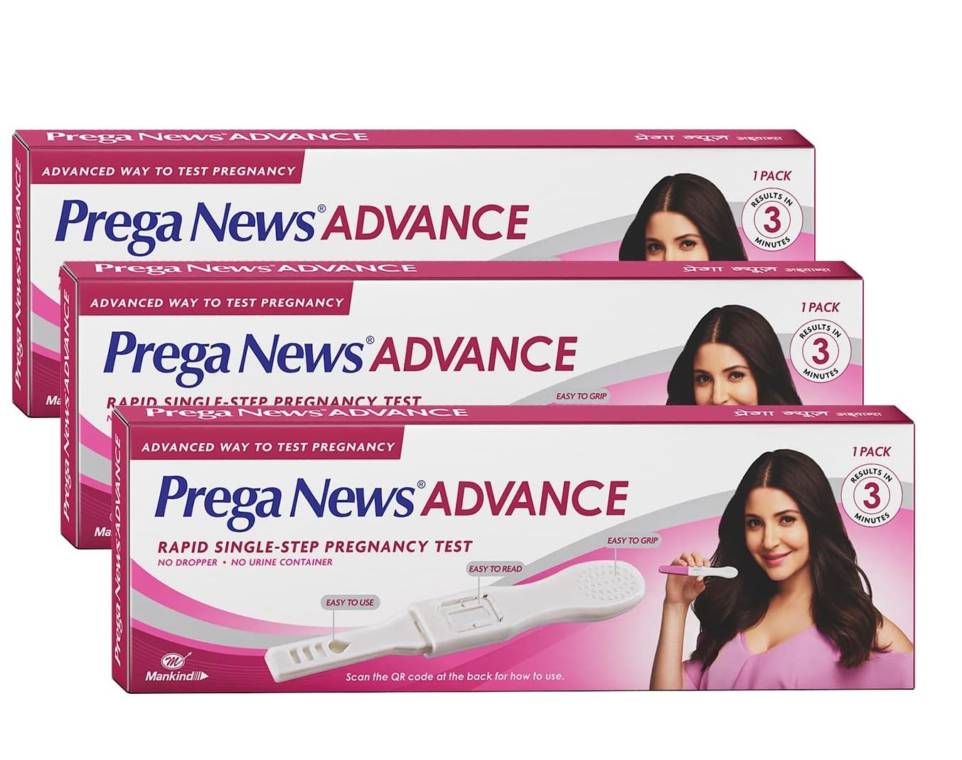 Prega News Advance Test Kit | Rapid Single Step Pregnancy Test Kit Device | 99% Accurate Results in 3 Mins | Pack of 3 and Ova News - Ovulation Detection Kit from Prega News | 1