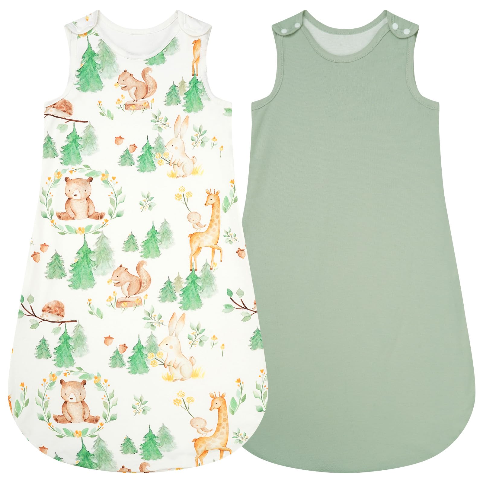 WYTbaby Sacco nanna per bambini 1 Tog, 100% cotone, sacco nanna per tutto l'anno