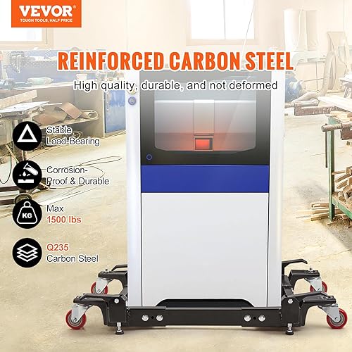 Miniatura 2 de VEVOR Base móvil, capacidad de 1500 libras, ajustable de 20.7 x 23.7 pulgadas a 28 x 33.5 pulgadas, soporte de base móvil universal resistente con 4