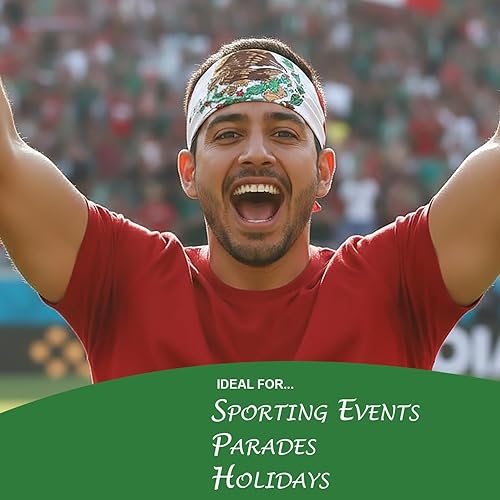 Miniatura 4 de Costume Adventure Bandana con bandera mexicana, bandana mexicana para hombres o mujeres, talla única
