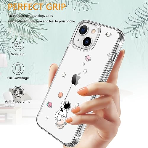 Miniatura 5 de LUHOURI Funda para iPhone 15 con protector de pantalla  Funda duradera transparente  Diseños de moda para mujeres y niñas  Funda protectora delgada