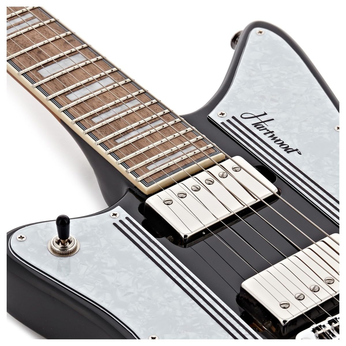 Hartwood Caricatore di chitarra elettrica per mancini, Jet Nero | Humbucker con Push-Pull per Varietà Tonale, Manico Acero Tostato con Finitura Satinata, Mancina, Jet Black