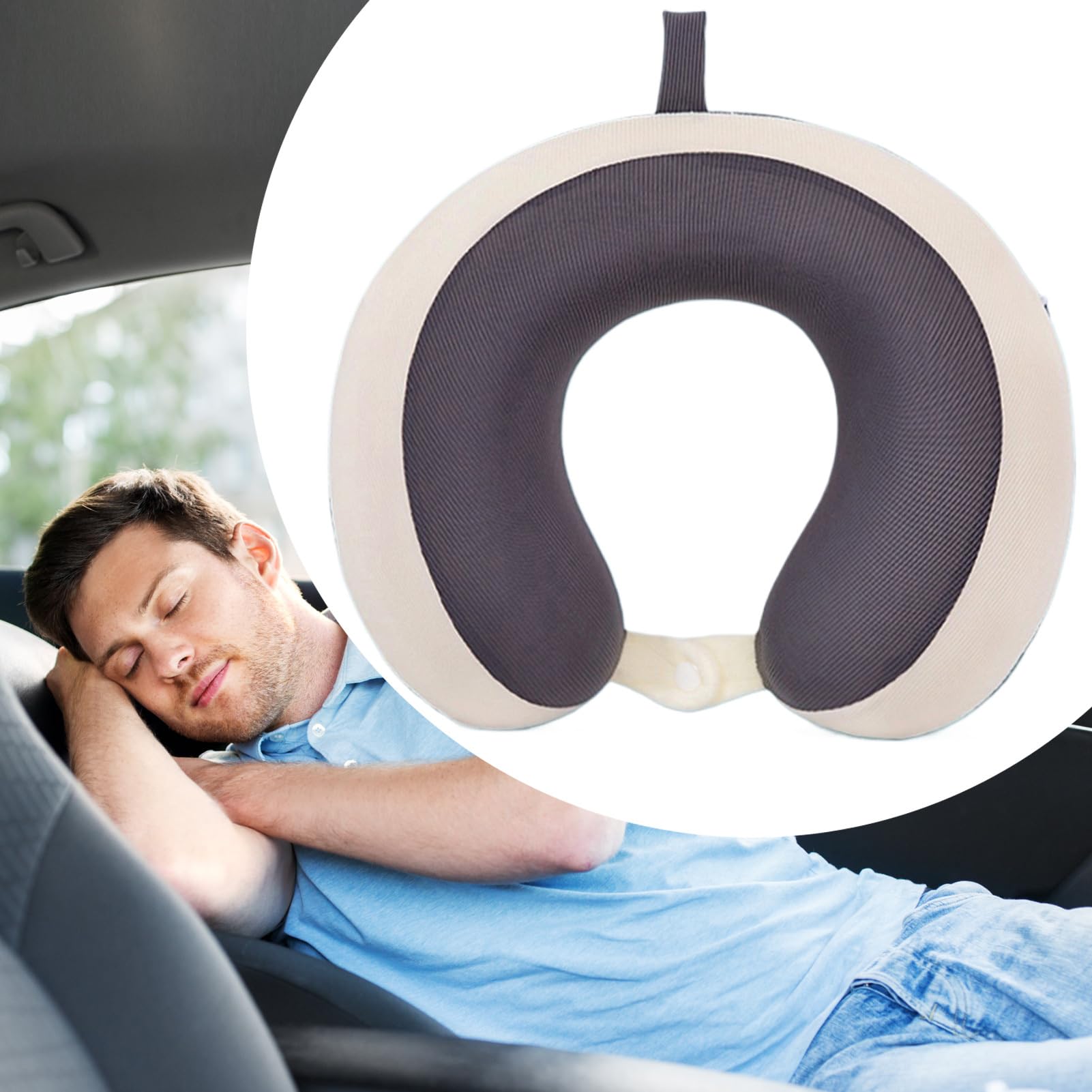 Cuscino da Viaggio Seta Ghiaccio Ergonomico Traspirante Rinfrescante | Cuscino da viaggio a forma di U per aereo Campeggio, Affari, , Uomini, Donne, Adulti, Famiglia,