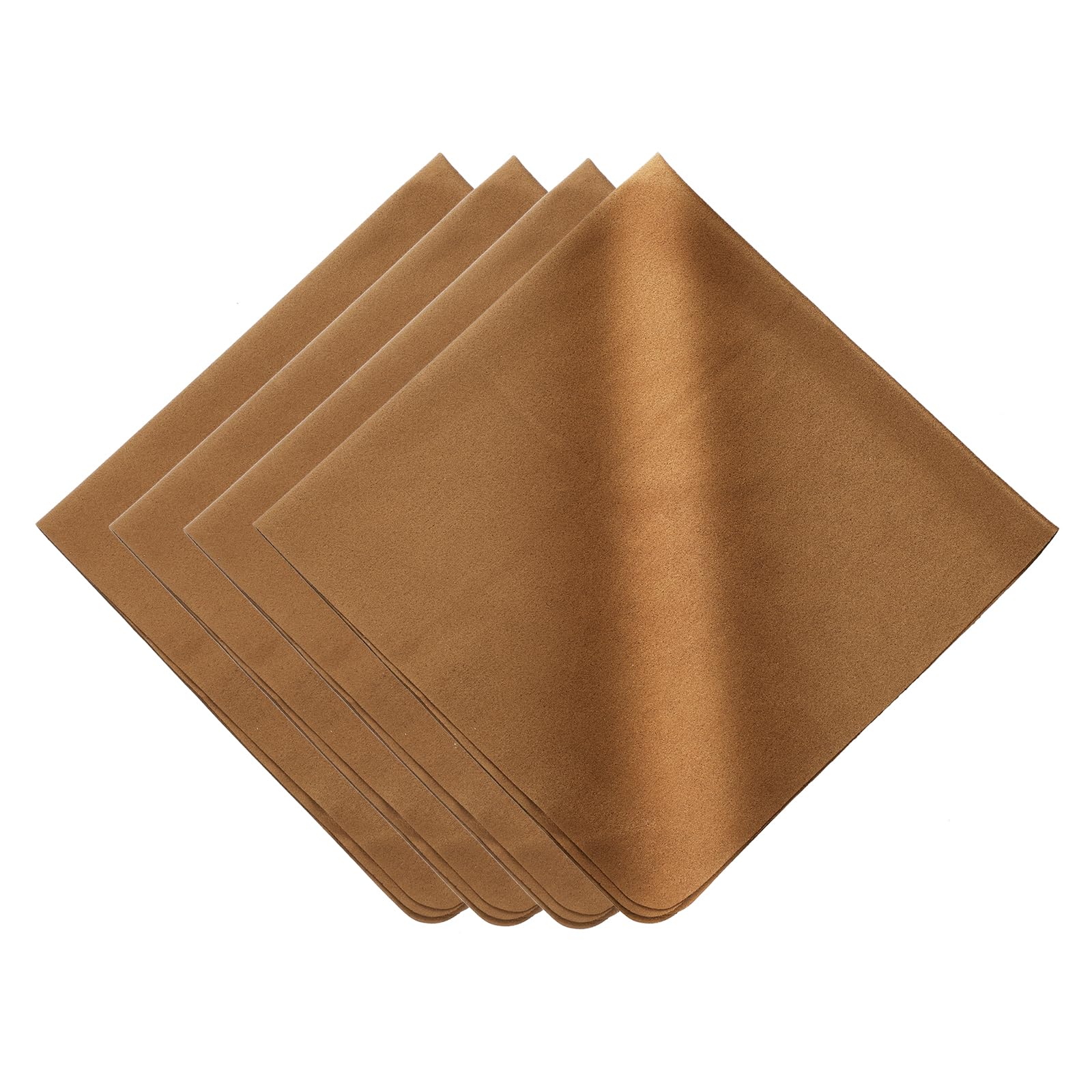 PATIKIL 4Pcs Soft Eyeglass Cloths, 40 x 40 cm Electronics Microfiber Cleaning Cloths Eyeglass Cleaning Fabric for Lens Wipes Glasses Cleaner Jewelry LCD Screens Cameras, Coffee