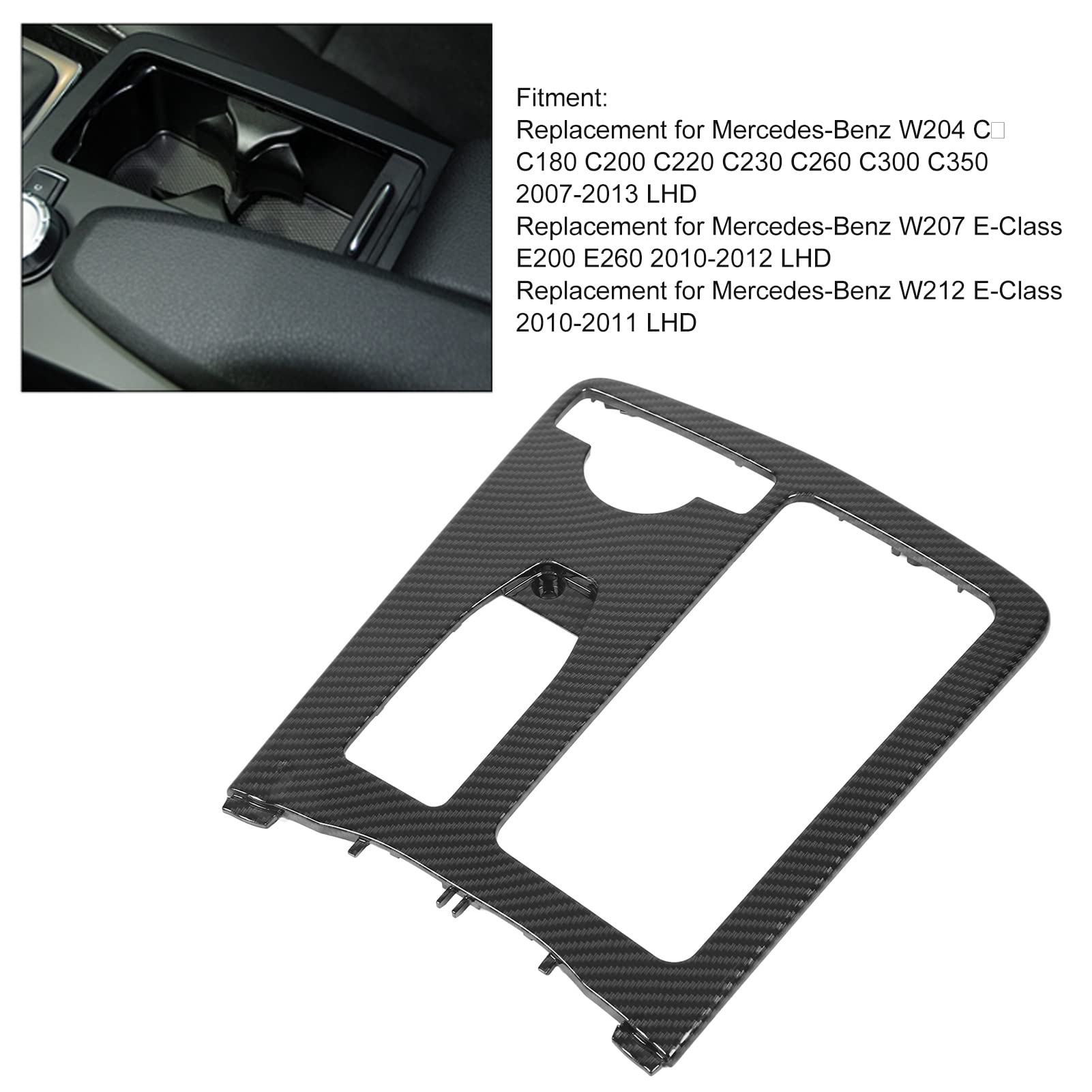 Adhesivos para Portavasos de Consola, Ajuste Perfecto, Fibra de Carbono, Superficie Brillante, Protección contra Arañazos, Consola Central, Portavasos para Coche