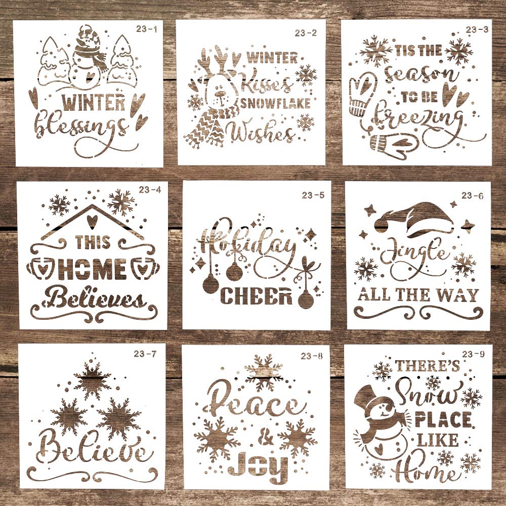 Amazon.com : DIY Decorative Reusable Letter Stencil Template for DIY Crafts Scrabooking Painting on Cake, Wood,Canvas,Floor,Wall,Tile (5.9 x 5.9 Inch), Set of 9 (Winter) : Arts, Crafts & Sewing amazon-com-diy-decorative-reusable-letter-stencil-template-for-diy-crafts-scrabooking-painting-on-cake-wood-canvas-floor-wall-tile-5-9-x-5-9-inch-set-of-9-winter-arts-crafts-sewing