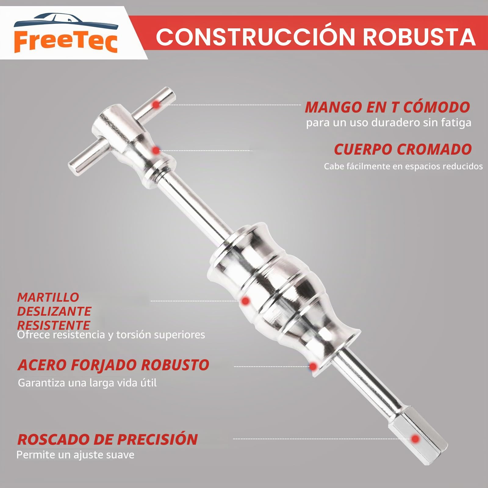 FreeTec 16 Piezas Extractor Rodamientos Internos, 8mm-58mm Extractor para Rodamientos Interior con Martillo Deslizante, Herramienta Extracción Rodamientos Internos para Coche Camión Motocicleta