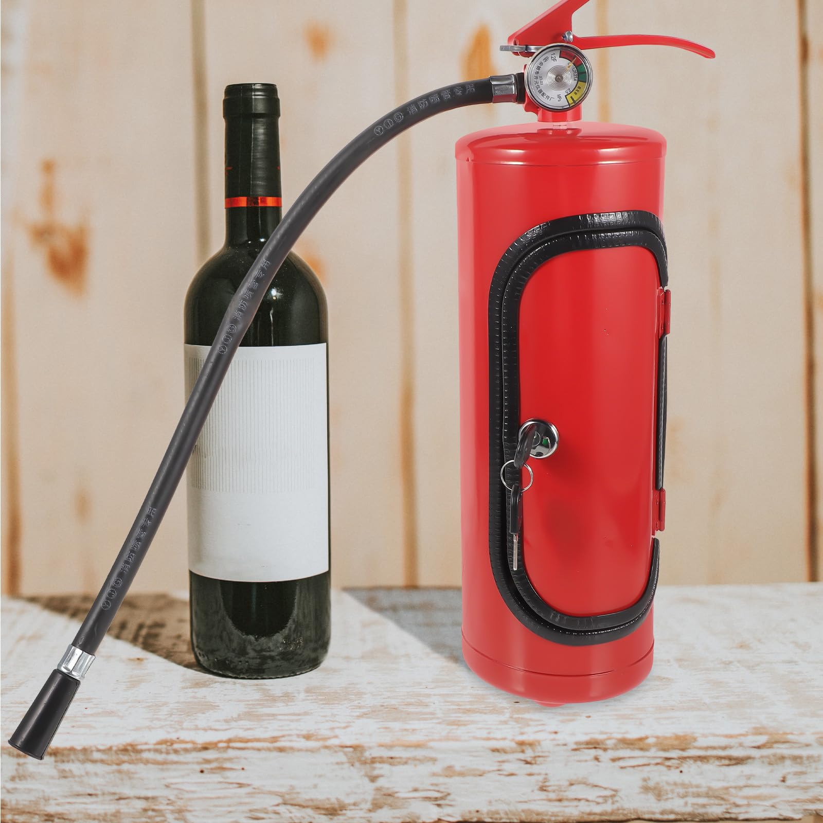 Cabilock 2 Stück Feuerlöscher Weinkiste aus Metall und Kunststoff, Tragbar