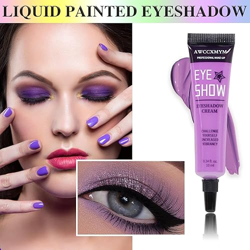 Miniatura 9 de AWCCXMYM Brillo amarillo sombra de ojos crema sombra de ojos colorido altamente pigmentado brillante perla mate paleta de sombra de ojos para