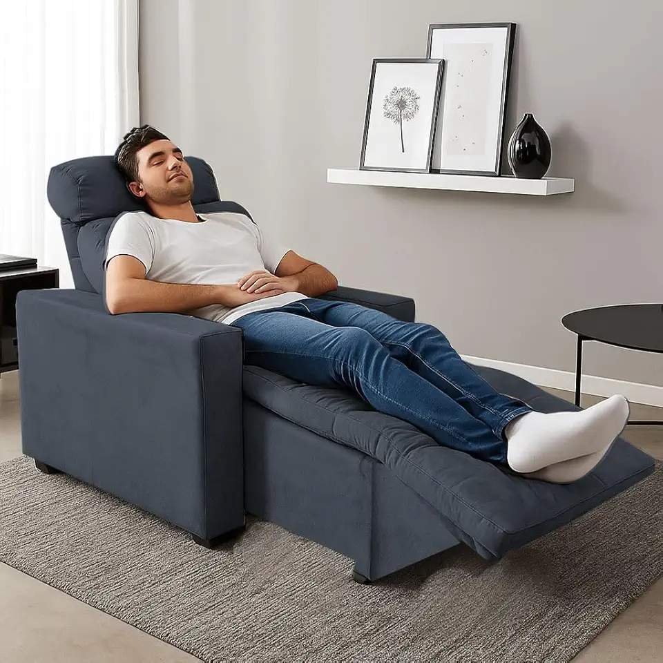 Poltrona Cadeira Do Papai E Mamãe Reclinável Retrátil Para Sala De Descanso Madri Grafite