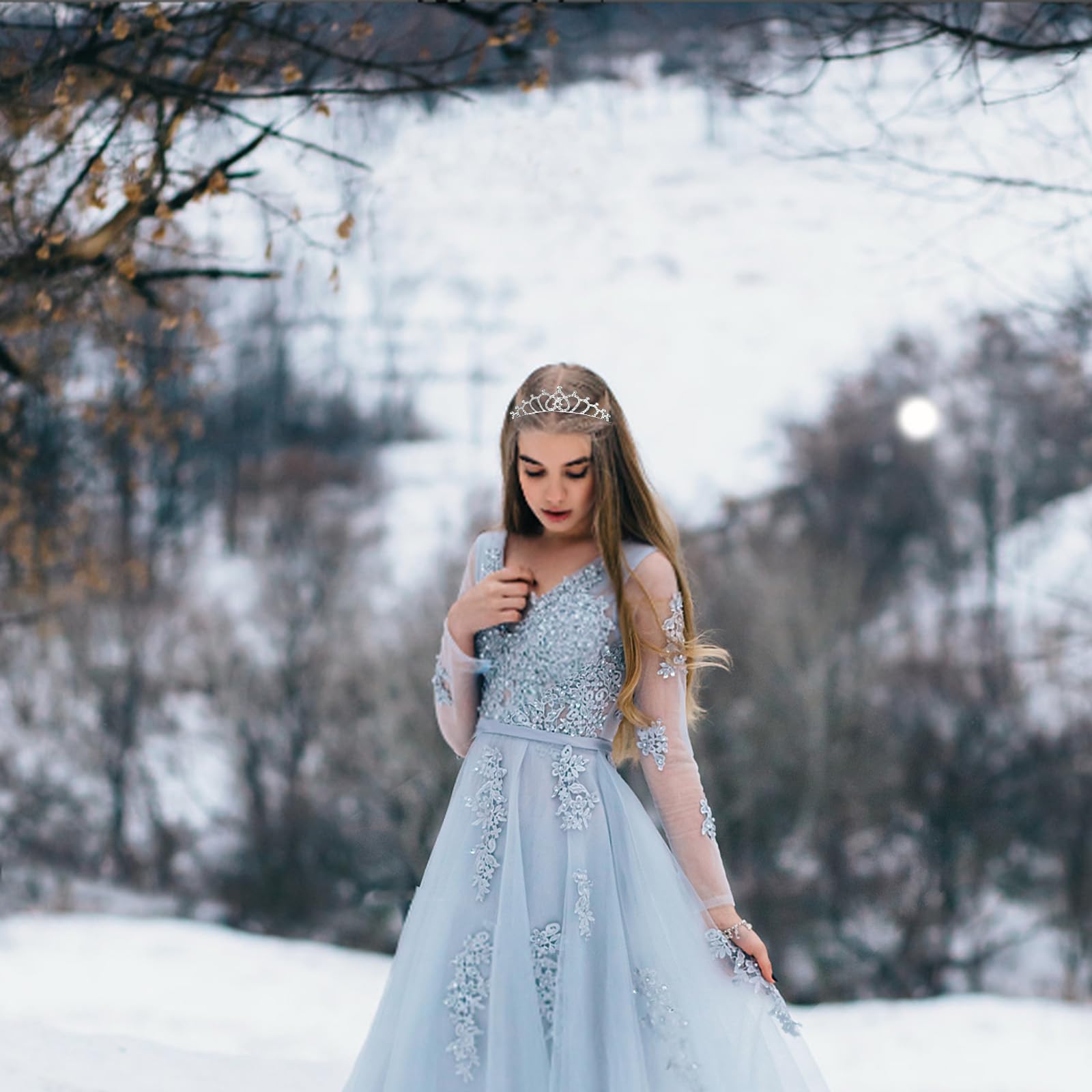 Lot de 10 diadèmes de princesse élégants en vrac avec strass pour Noël, Halloween, anniversaire, bal de fin d'année, mariage, soirée entre filles et femmes – Argenté