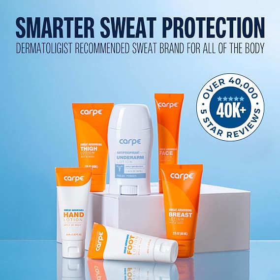 Carpe Sweat Absorbing Face Lotion for Oily Skin Control, Mattifying Face Lotion with Moisturizing Hyaluronic Acid and Squalane, Fragrance Free, 1.35 oz