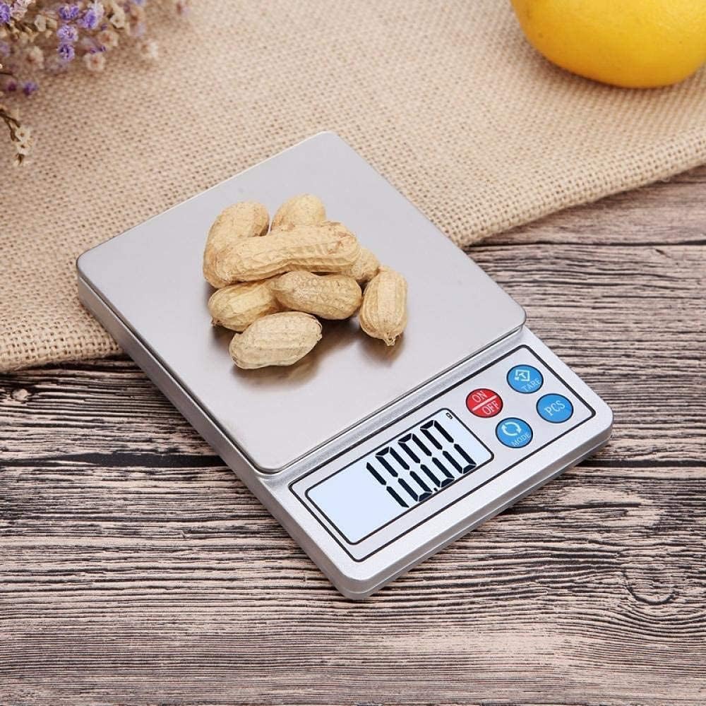 Wagi kuchenne do jedzenia waga kuchenna 600G 1/3Kg wagi elektroniczne kieszonkowe wagi cyfrowe biżuteria wagi kuchenne do jedzenia (Color : Nero, Size : 1kg/0.1g)
