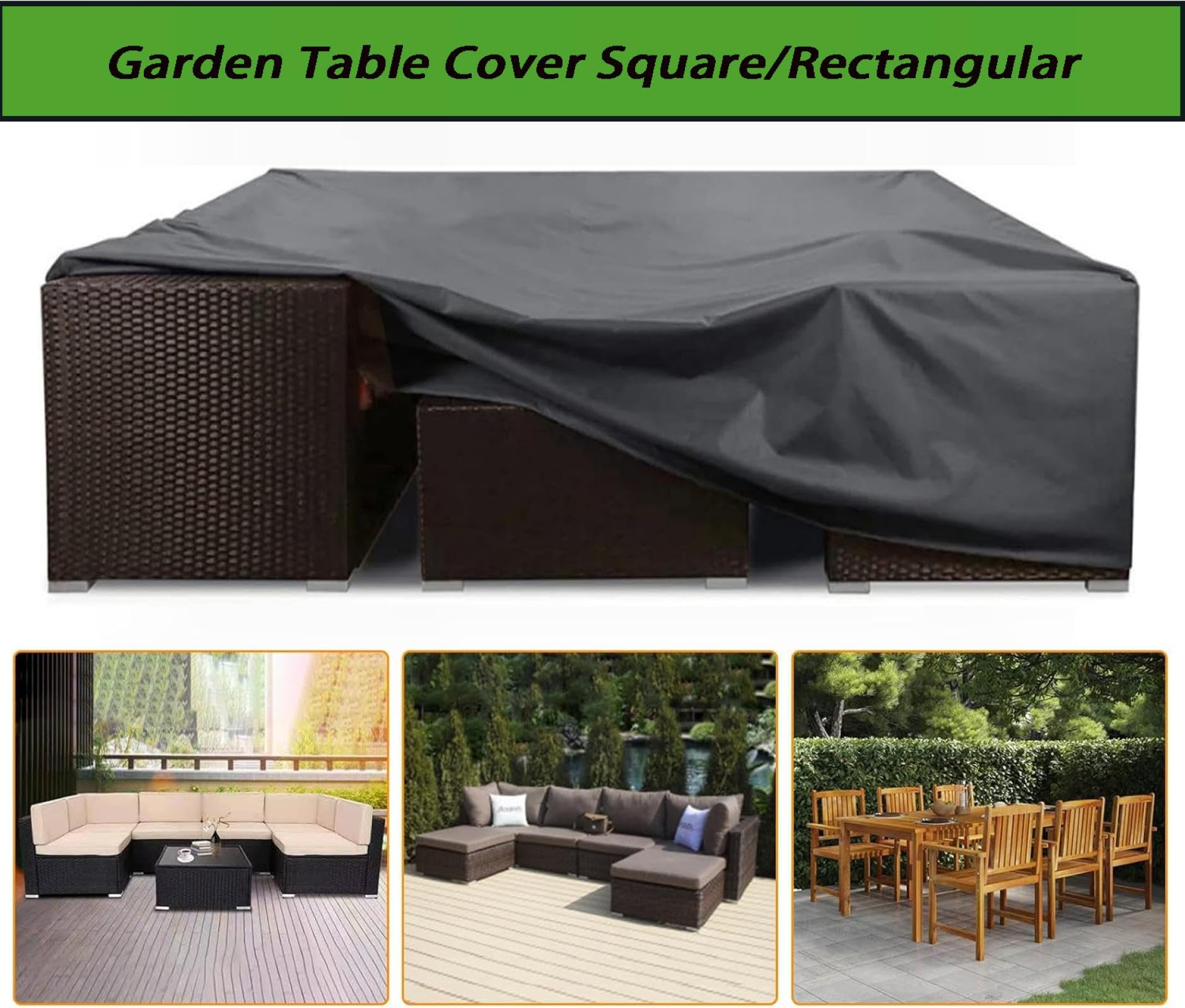 Housse Salon De Jardin Exterieur, Lxwxh:260X220X70Cm Rectangulaire