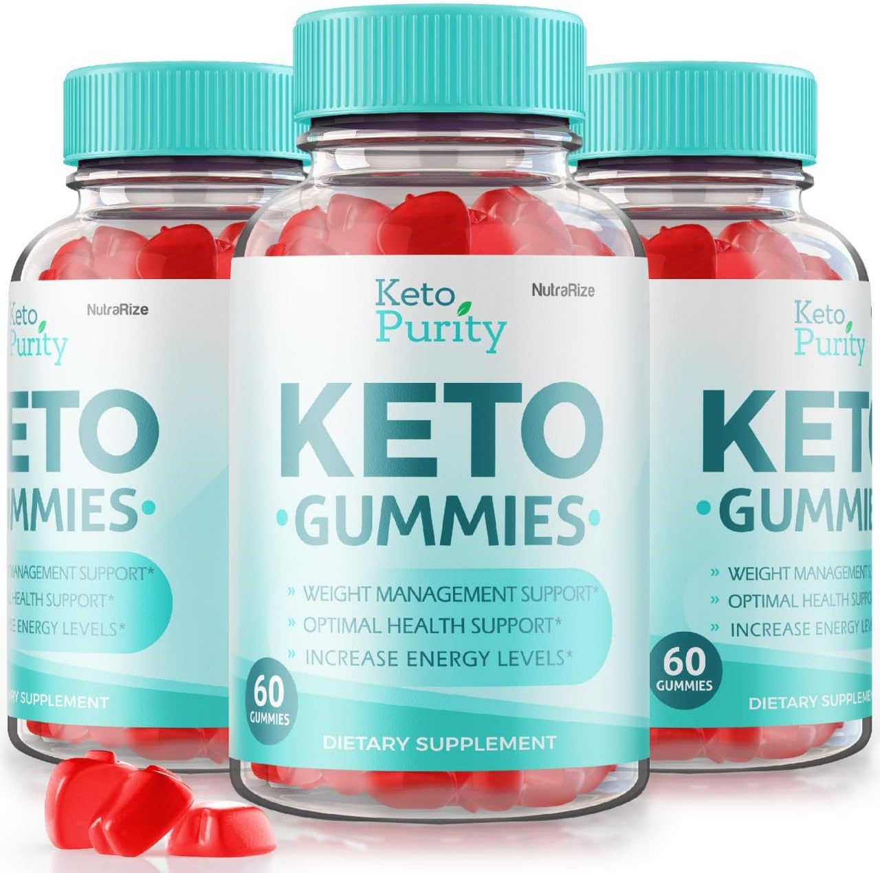 NutraRize (Pack of 3 Keto Purity Gummies Advanced Weight Loss, Maximum Strength Dietary Supplement, Gomitas Reviews (180 Gummies)