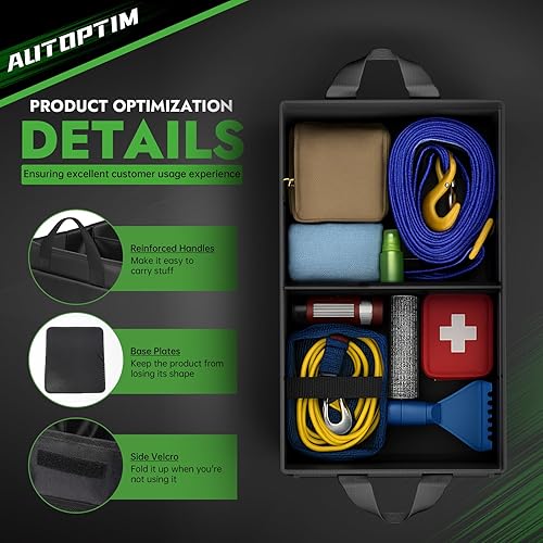 Miniatura 4 de Organizador de maletero, organizador plegable para automóvil con 5 bolsillos, organizador de maletero para SUV, sedán y camioneta con panel base