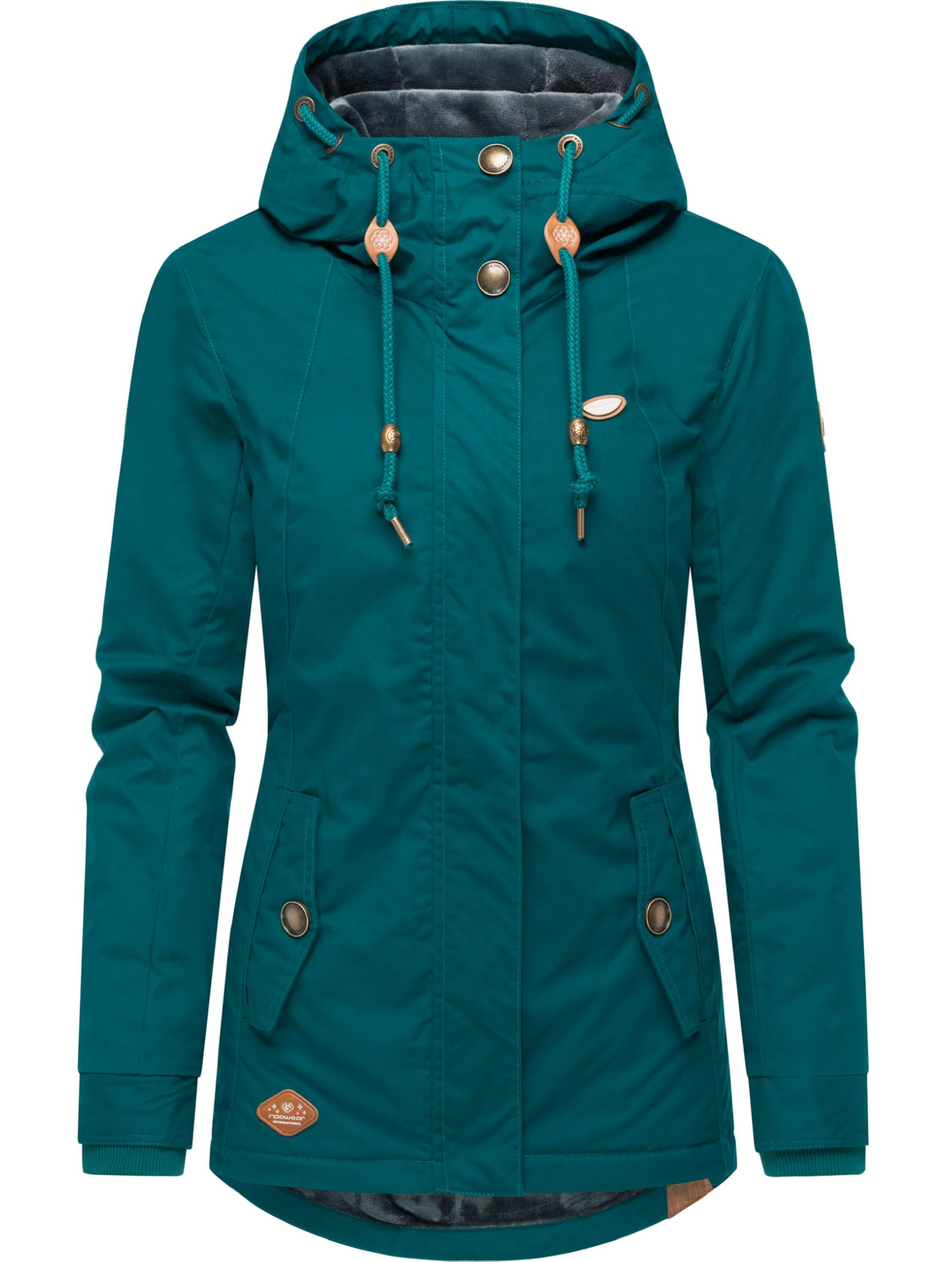 Ragwear Damen warme kurze Winterjacke mit Kapuze Monade Intl