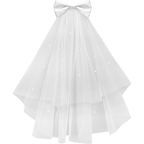 White Wedding Veil for Kids, Bridal Bachelorette Party Headpiece