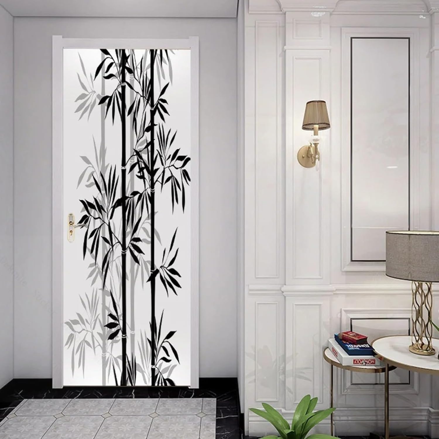 Trtapete Selbstklebend 100x200 Cm Bambus  Orientalische 3D Fototapete  Trklebefolie A-5129 Bambus Trfolie 100x200
