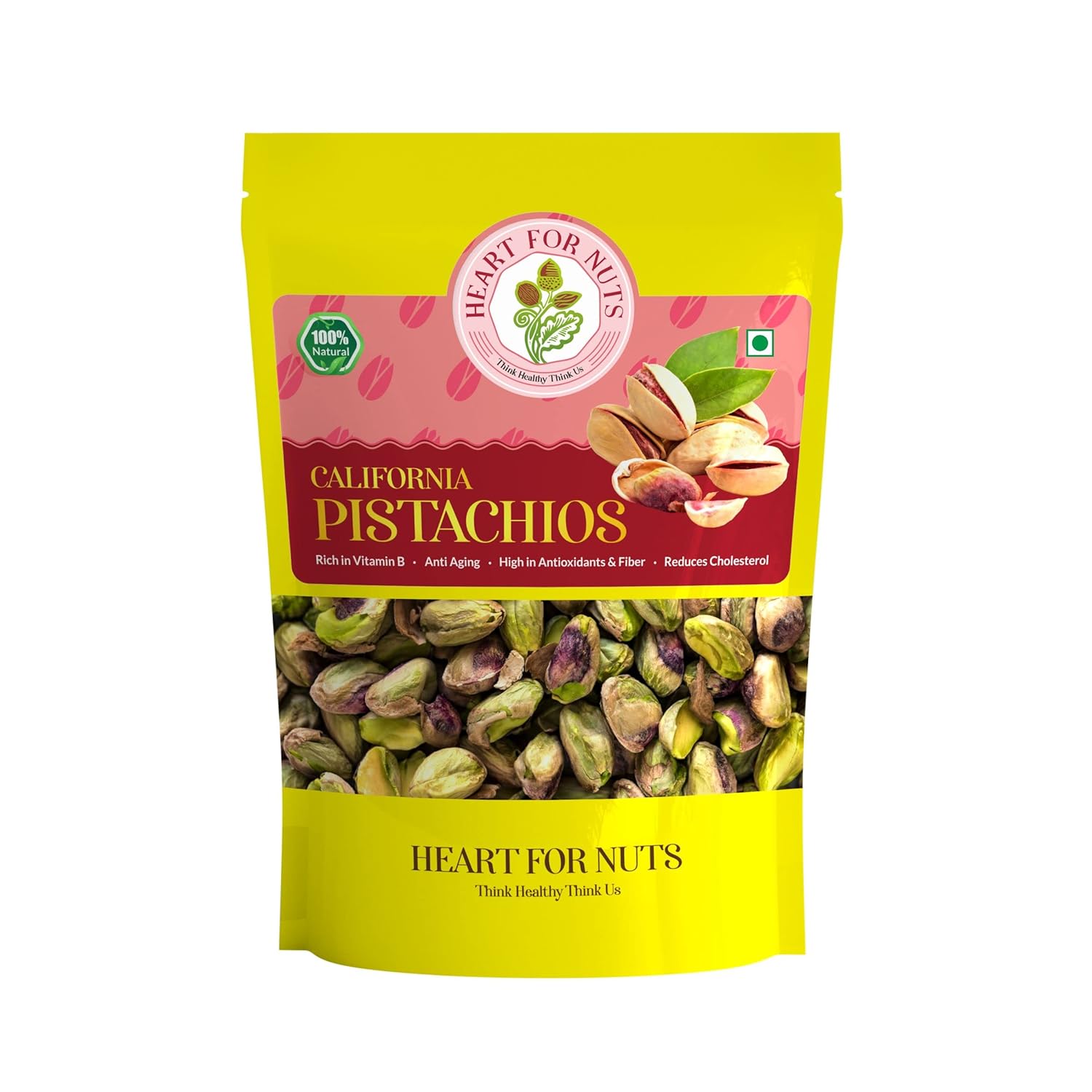 HEART FOR NUTS Pistachios 500 gm Dry FruitPista salted inshell