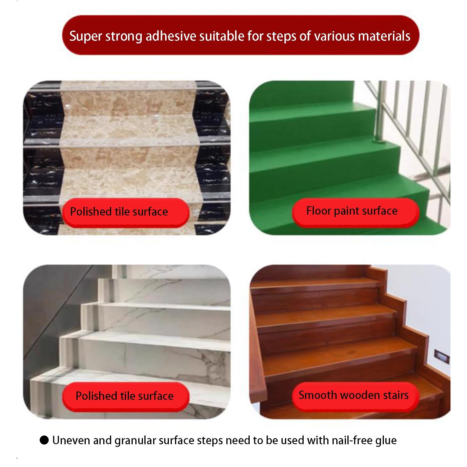 Protector de goma autoadhesivo antideslizante para escaleras interiores y exteriores, tiras antideslizantes para peldaños y esquinas, color gris, 1 m