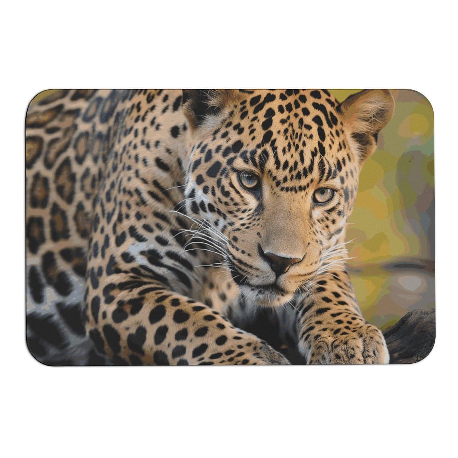 Tapis de sol absorbant motif léopard africain haute résistance